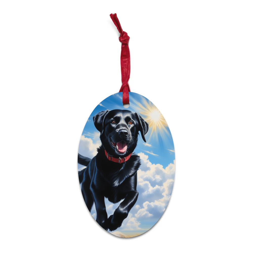 PugMug Custom Black Labrador Retriever Wooden Ornament