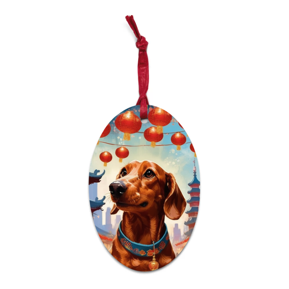 PugMug Custom Rex Wooden Ornament