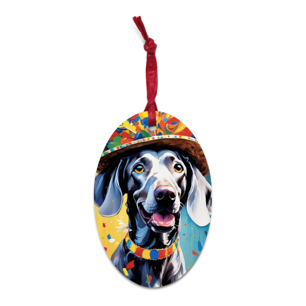 PugMug Custom Weimaraner Wooden Ornament