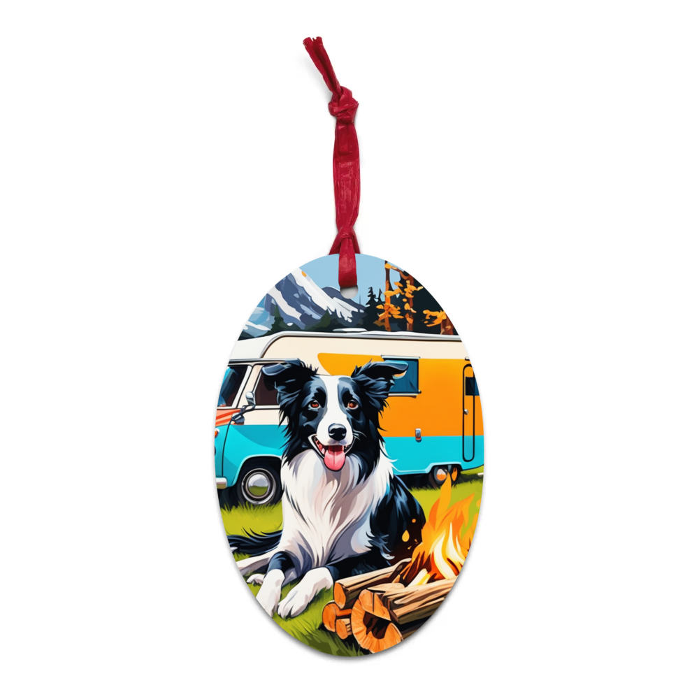 PugMug Custom Border Collie Wooden Ornament