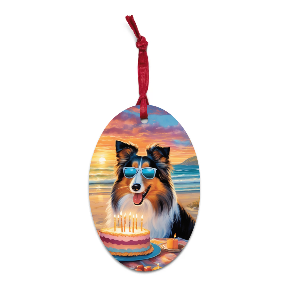 PugMug Custom Shetland Sheepdog Wooden Ornament