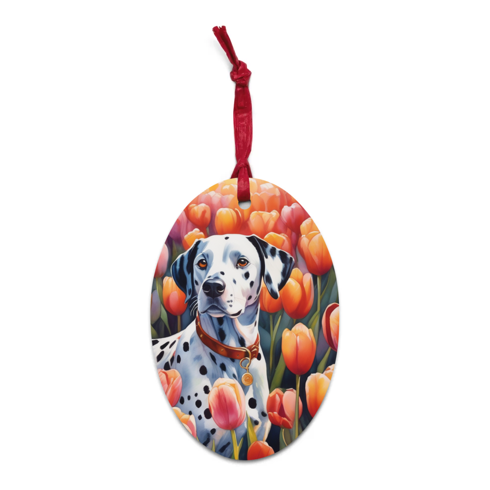 PugMug Custom Dalmatian Wooden Ornament