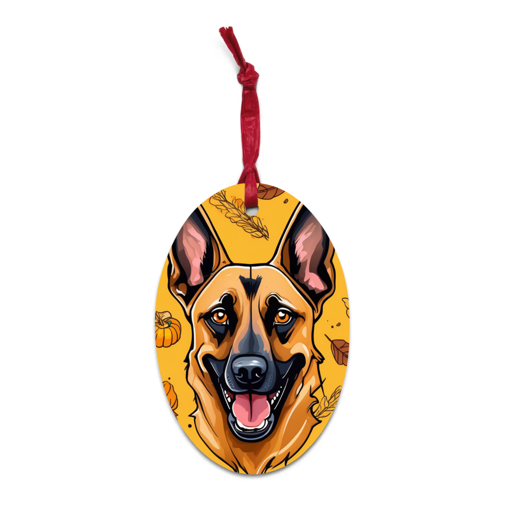 PugMug Custom Belgian Malinois Wooden Ornament