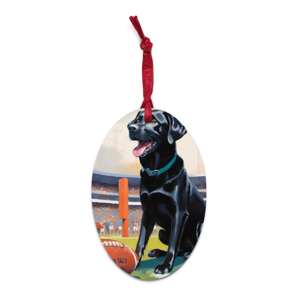 PugMug Custom Black Labrador Retriever Wooden Ornament