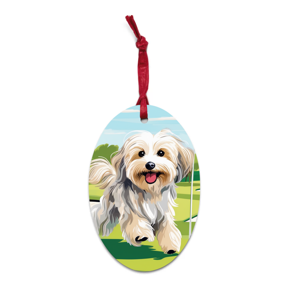PugMug Custom Tan Havanese Dog Wooden Ornament