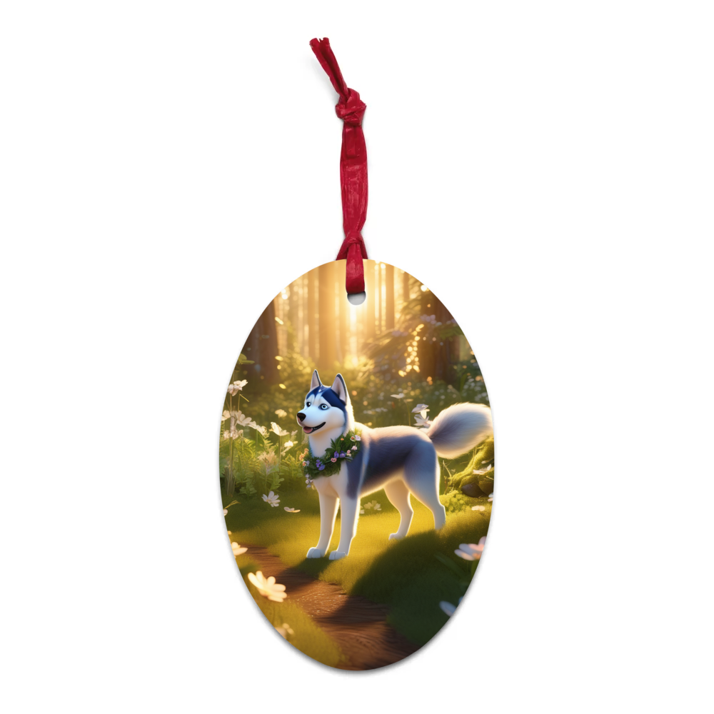 PugMug Custom Siberian Husky Wooden Ornament