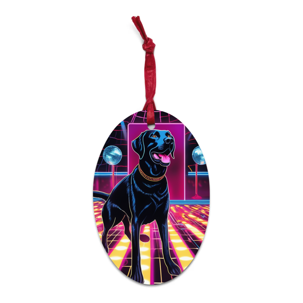 PugMug Custom Black Labrador Retriever Wooden Ornament