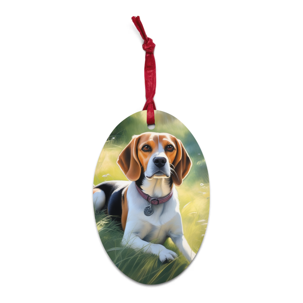 PugMug Custom Beagle Wooden Ornament
