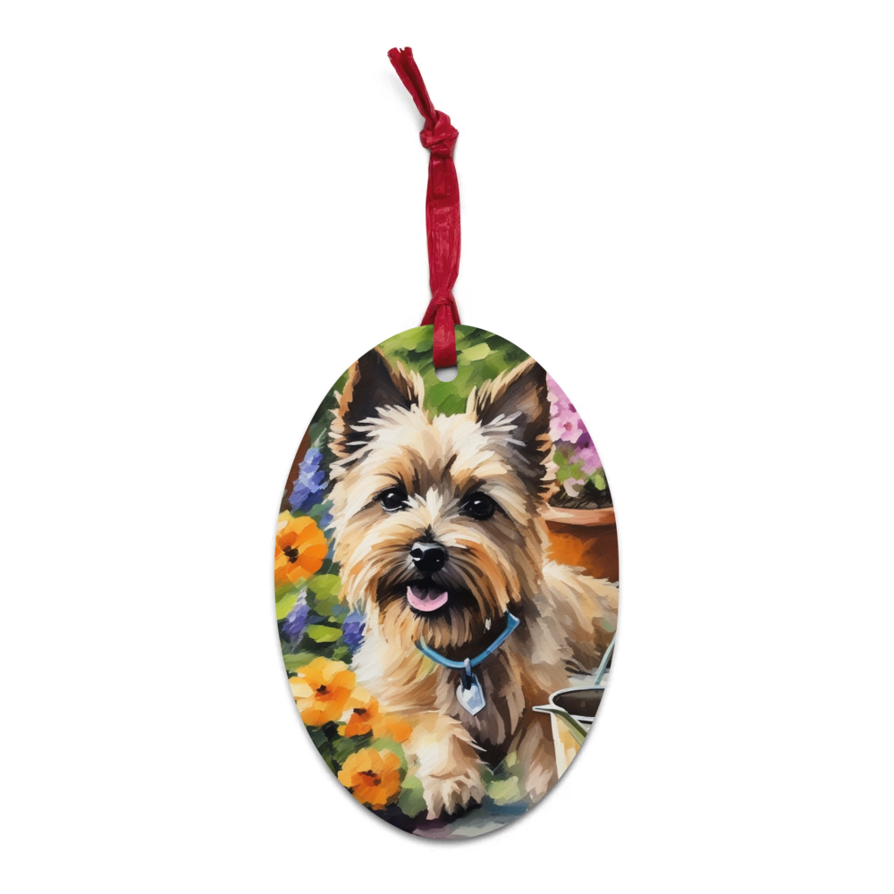 PugMug Custom Cairn Terrier Wooden Ornament