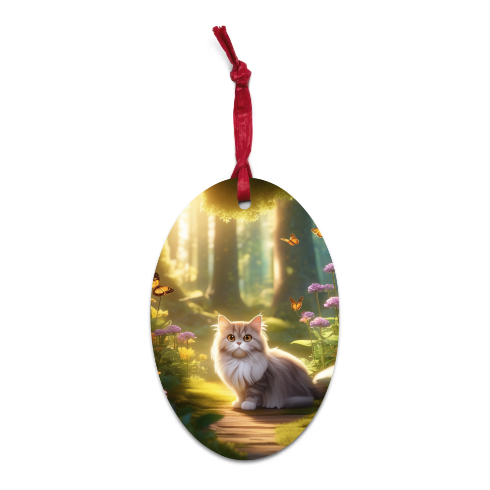 PugMug Custom Tabby Persian Cat Wooden Ornament