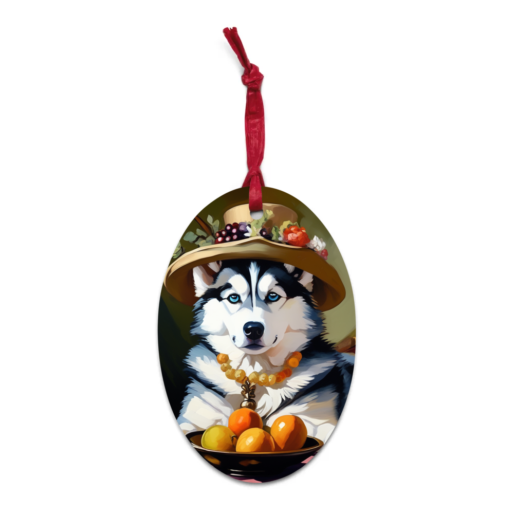 PugMug Custom Siberian Husky Wooden Ornament
