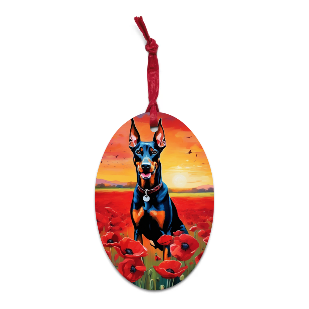PugMug Custom Doberman Pinscher Wooden Ornament