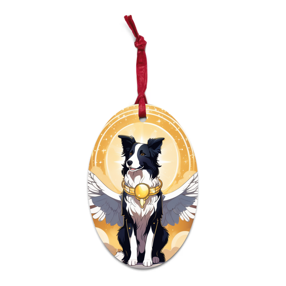 PugMug Custom Border Collie Wooden Ornament