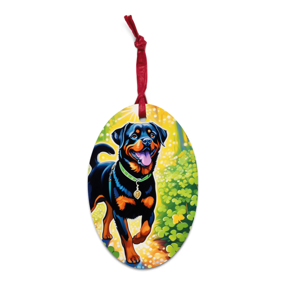 PugMug Custom Rottweiler Wooden Ornament