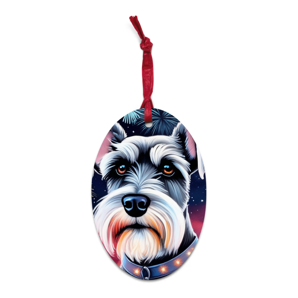 PugMug Custom Miniature Schnauzer Wooden Ornament