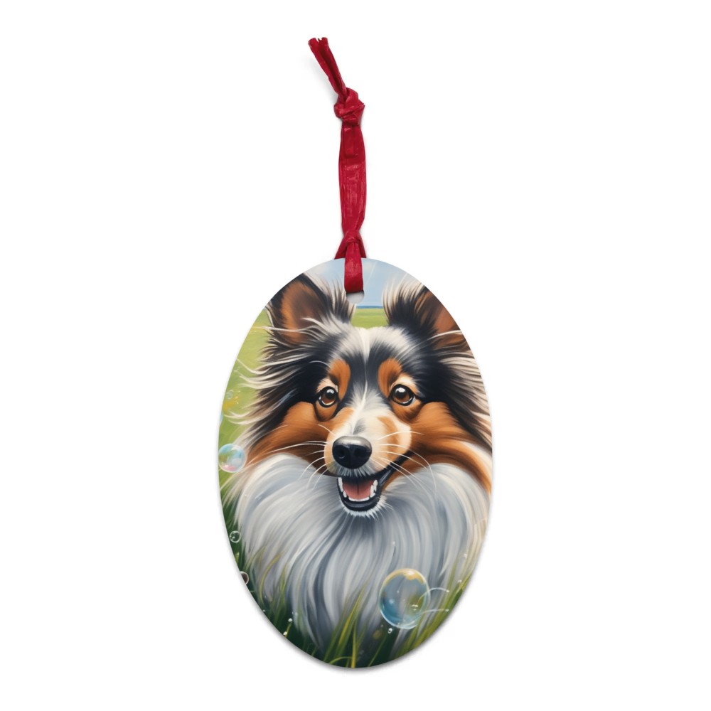 PugMug Custom Shetland Sheepdog Wooden Ornament