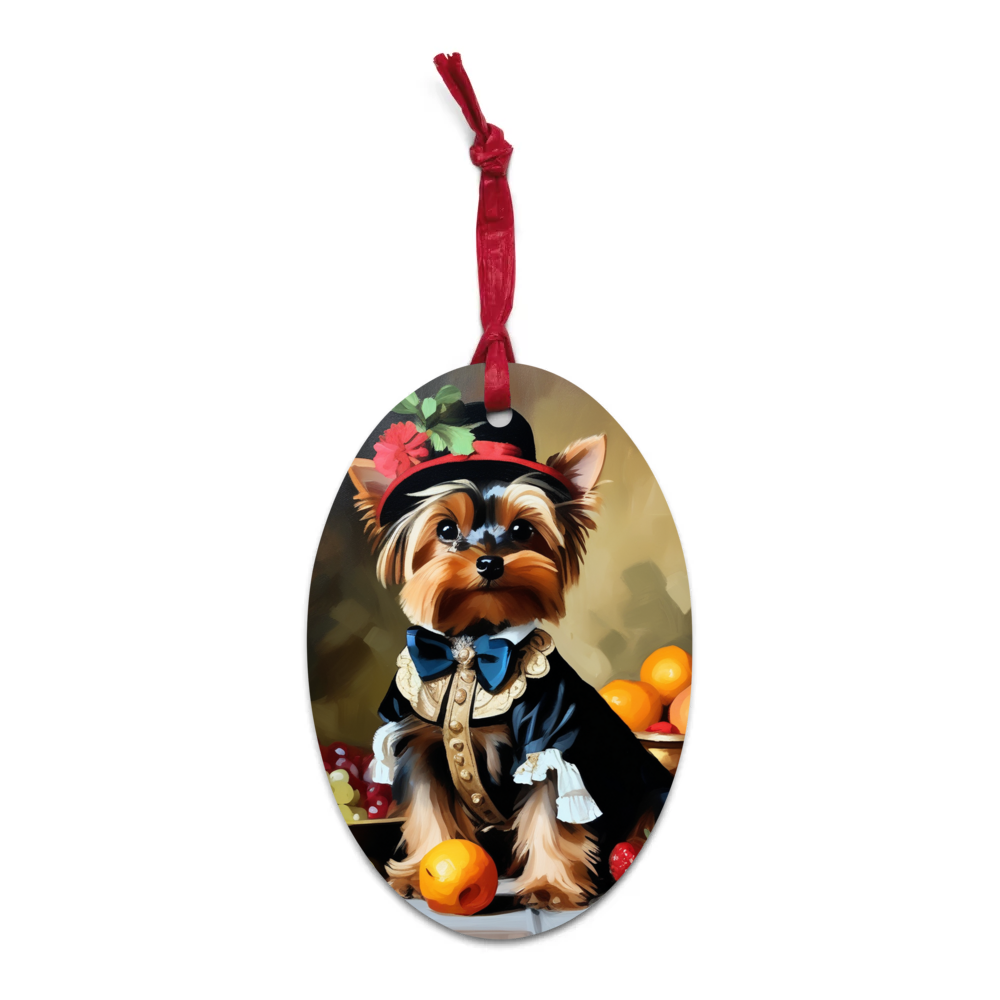 PugMug Custom Yorkshire Terrier Wooden Ornament
