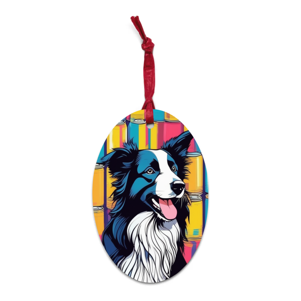PugMug Custom Border Collie Wooden Ornament