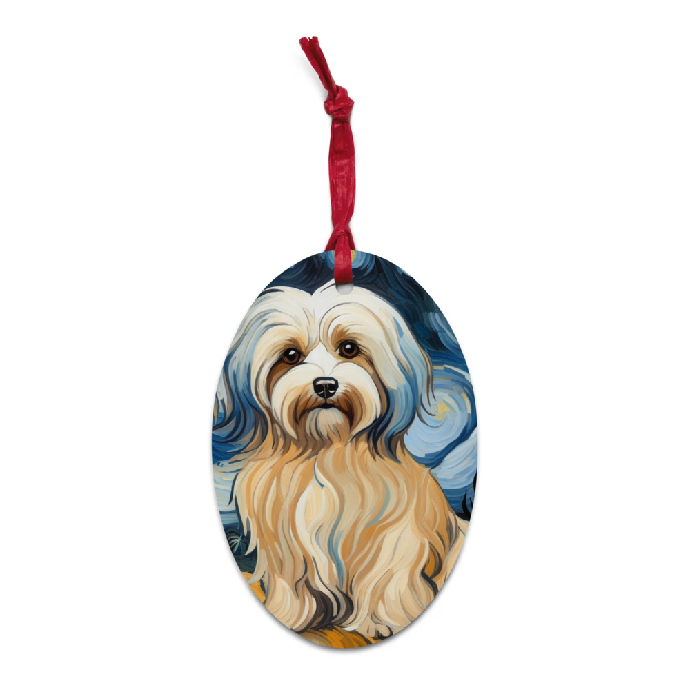 PugMug Custom Tan Havanese Dog Wooden Ornament