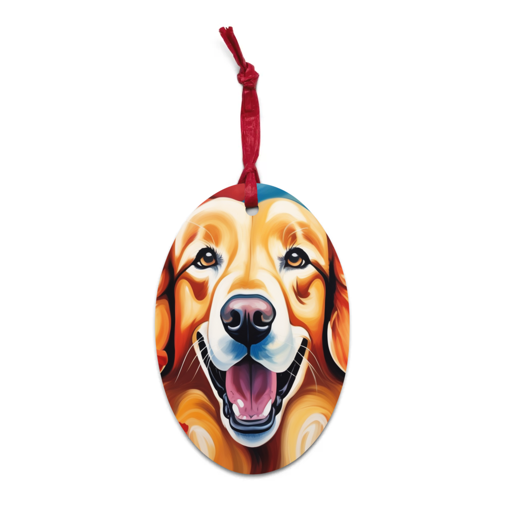 PugMug Custom Golden Retriever Wooden Ornament