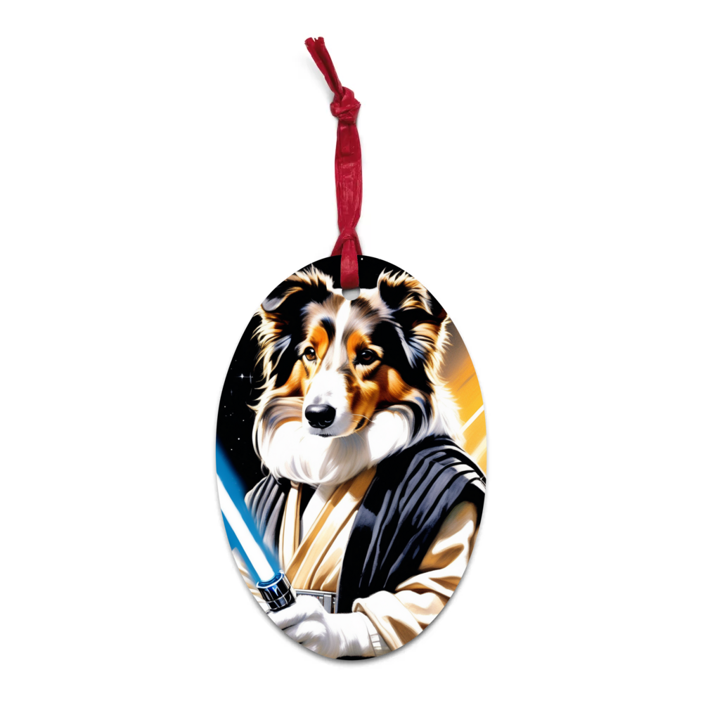 PugMug Custom Collie Wooden Ornament