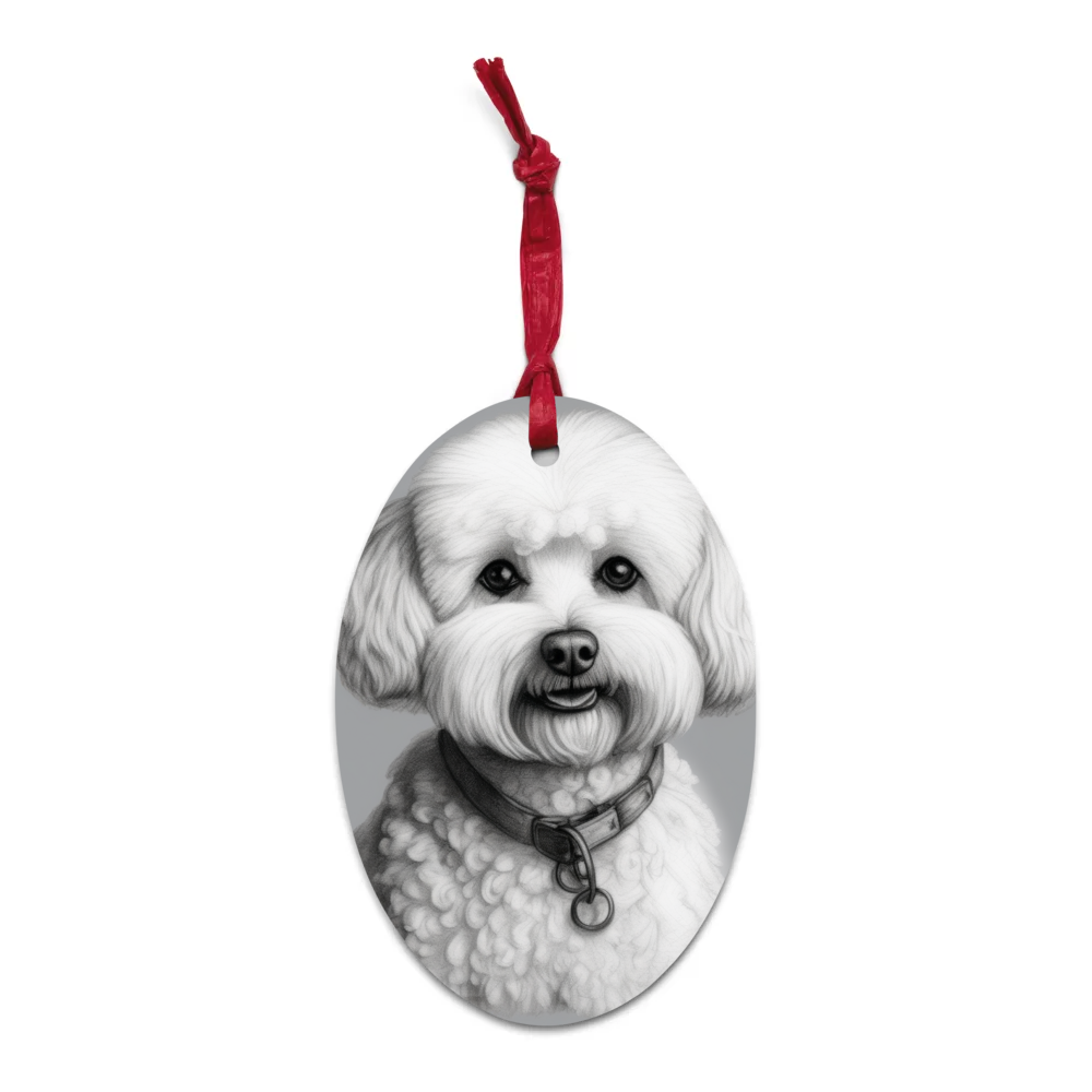PugMug Custom Bichons Frise Wooden Ornament