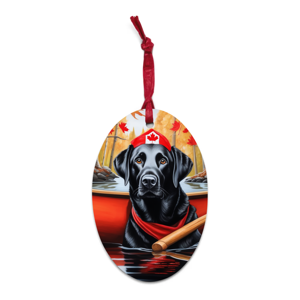 PugMug Custom Black Labrador Retriever Wooden Ornament