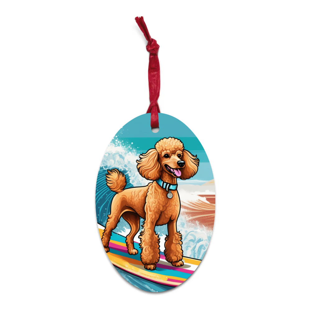 PugMug Custom Tan Poodle Wooden Ornament