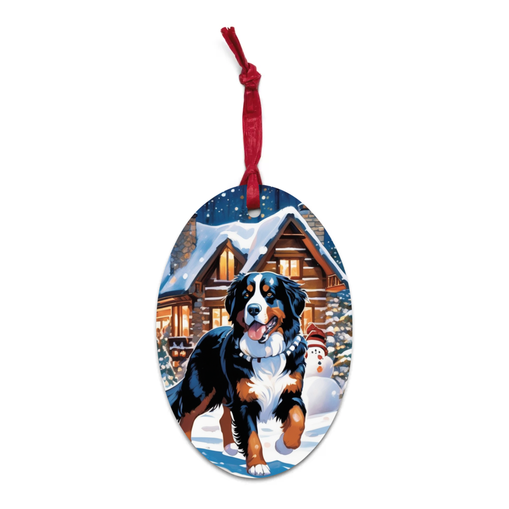 PugMug Custom Bernese Mountain Dog Wooden Ornament