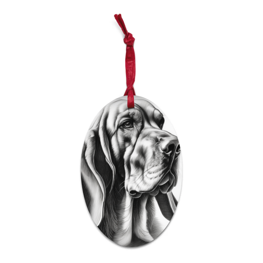 PugMug Custom Bloodhound Wooden Ornament