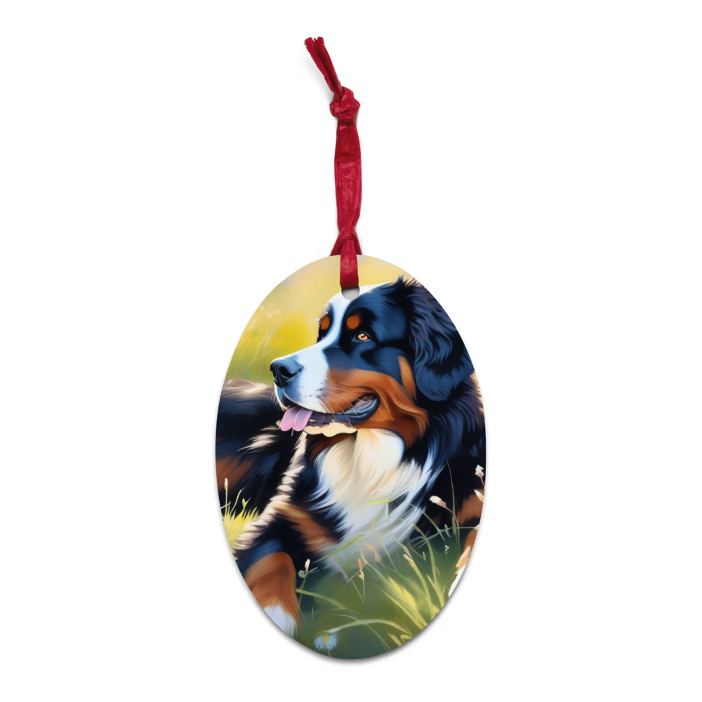 PugMug Custom Bernese Mountain Dog Wooden Ornament