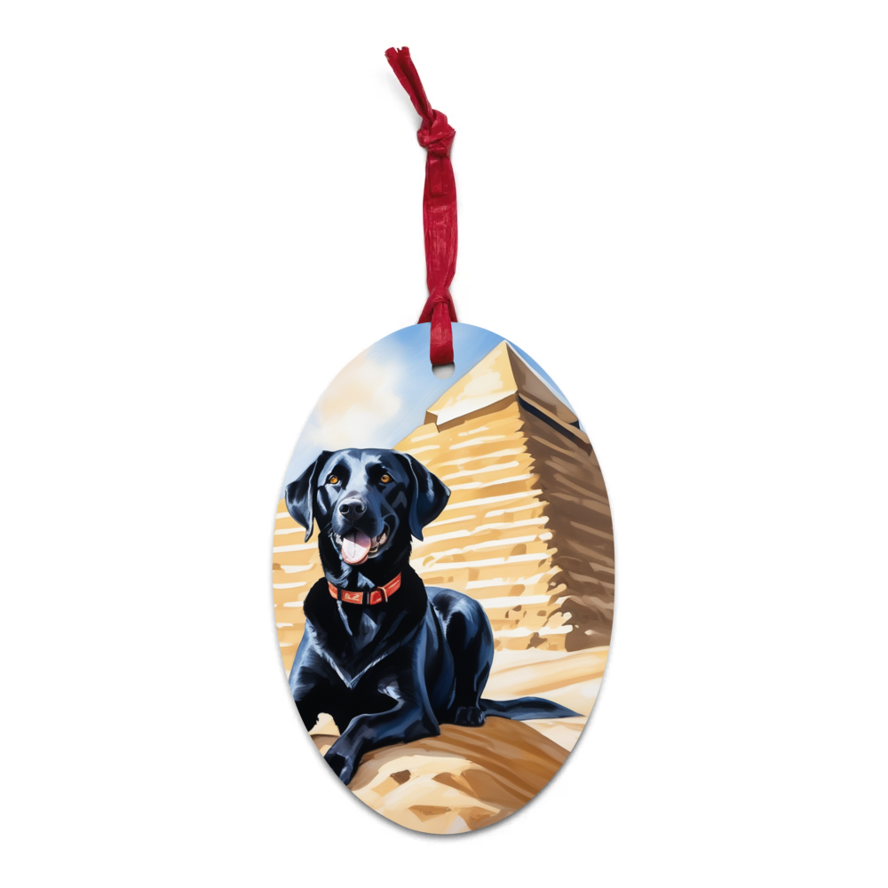 PugMug Custom Black Labrador Retriever Wooden Ornament
