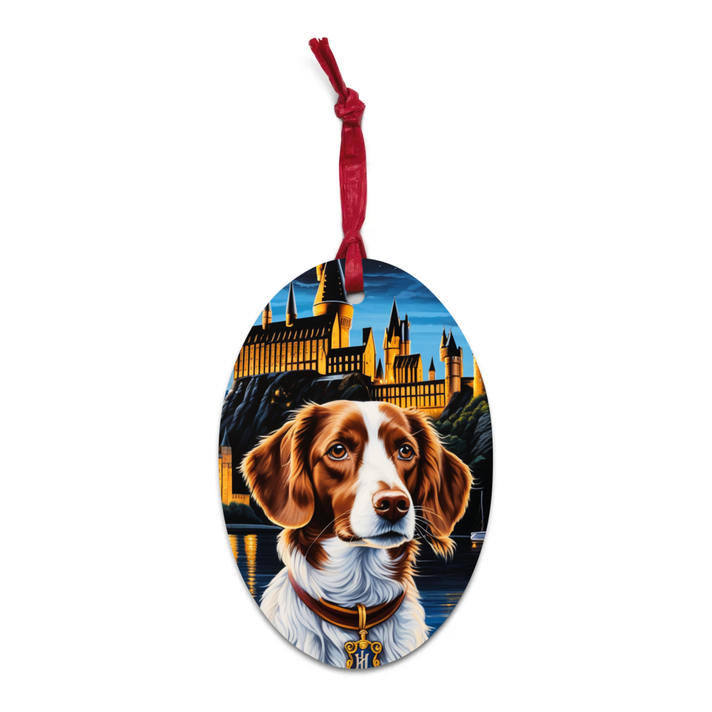 PugMug Custom Brittany Dog Wooden Ornament