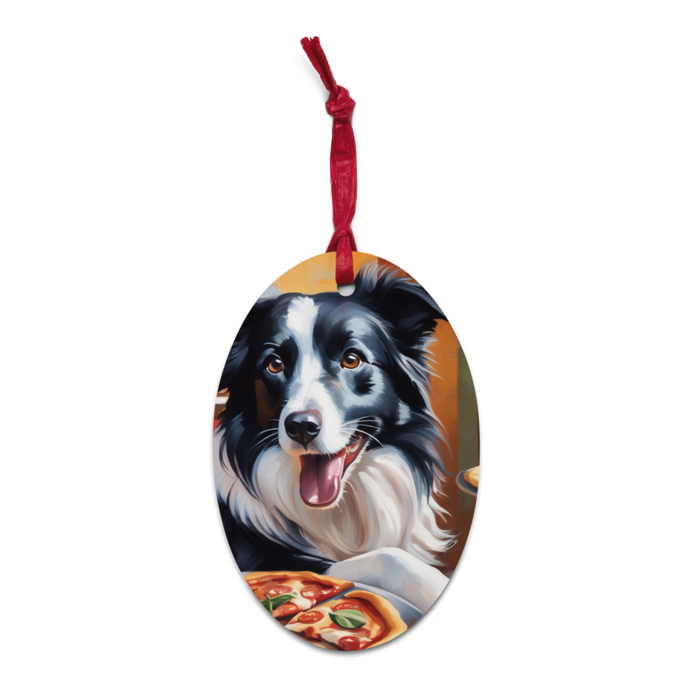 PugMug Custom Border Collie Wooden Ornament