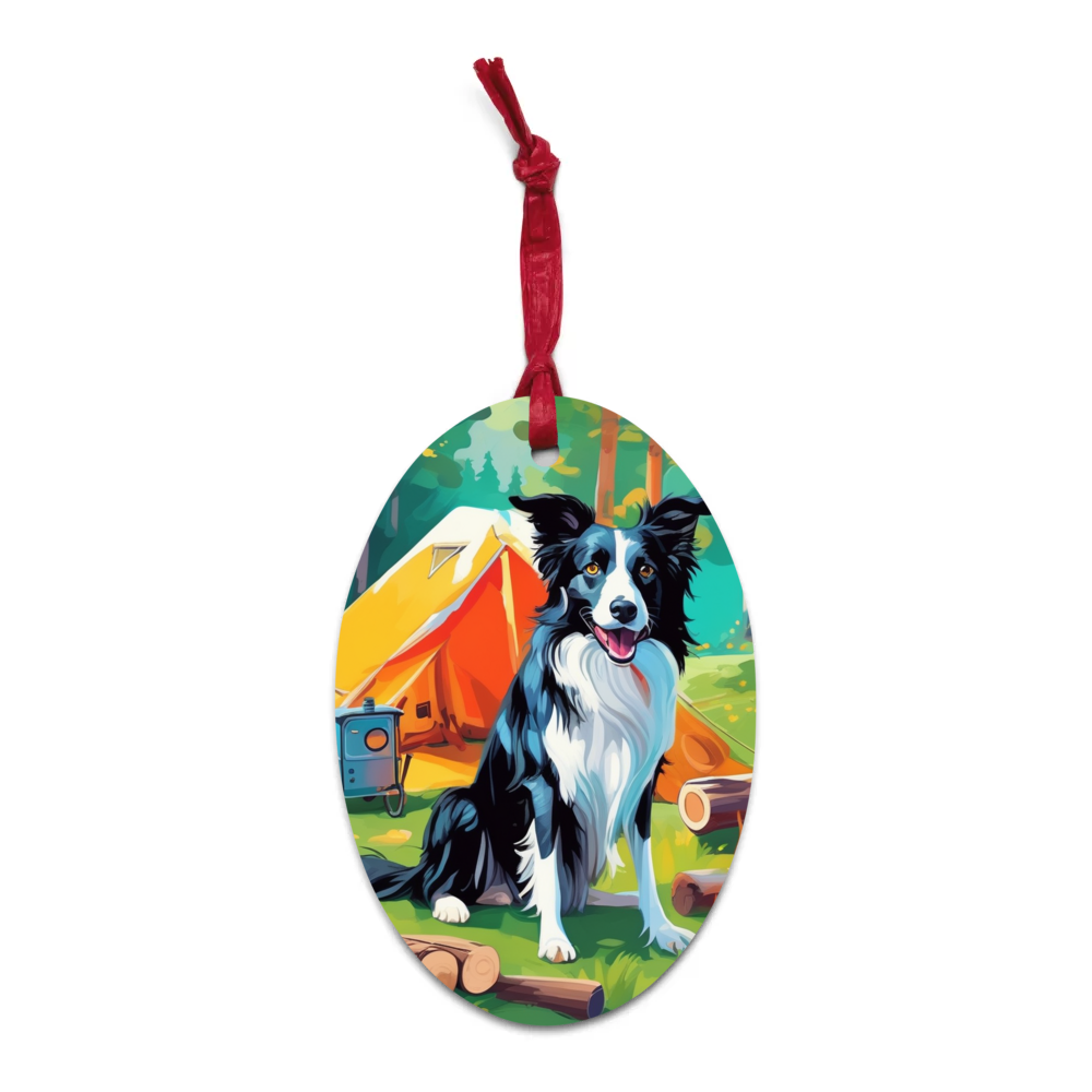 PugMug Custom Border Collie Wooden Ornament
