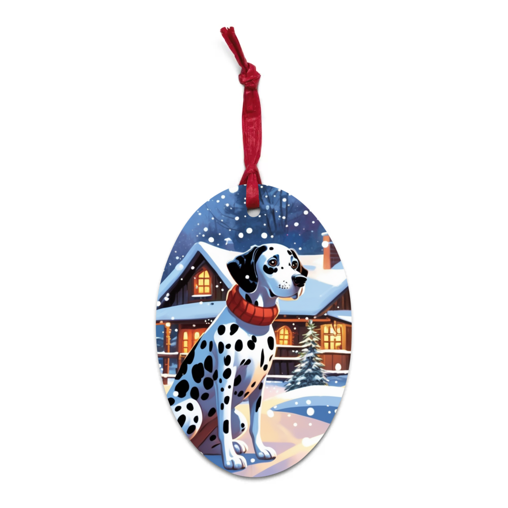 PugMug Custom Dalmatian Wooden Ornament