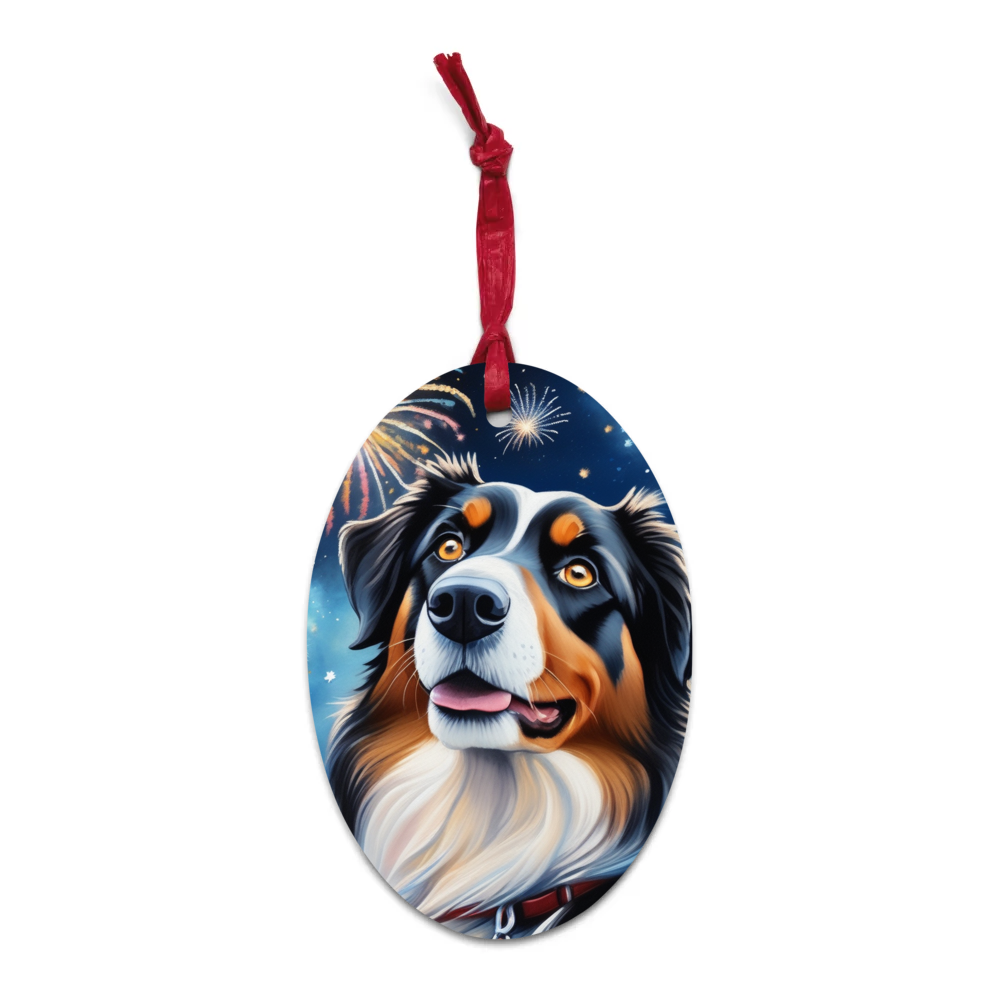 PugMug Custom Miniature American Shepherd Wooden Ornament