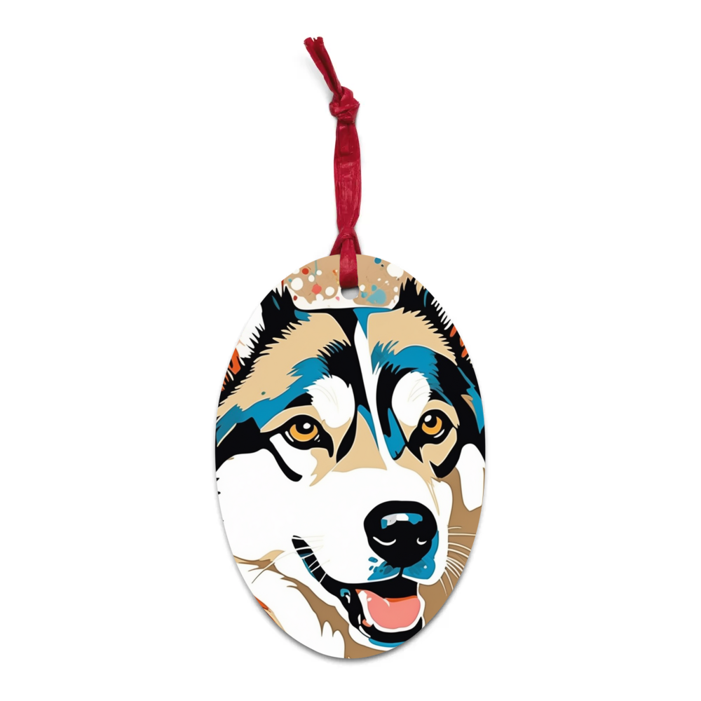PugMug Custom Siberian Husky Wooden Ornament
