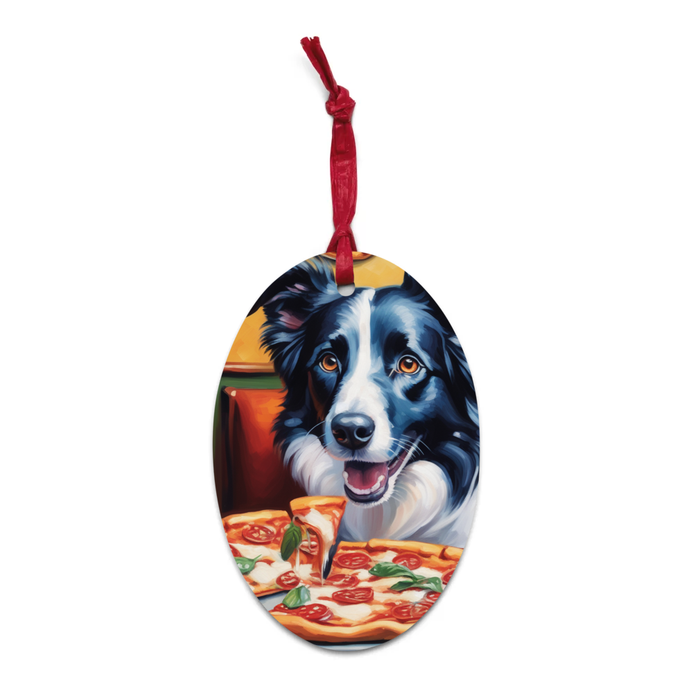 PugMug Custom Border Collie Wooden Ornament
