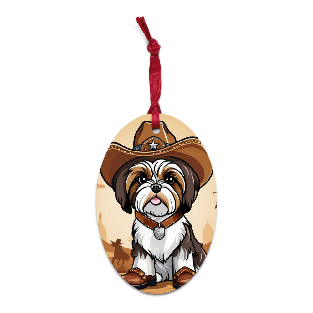 PugMug Custom Shih Tzu Wooden Ornament