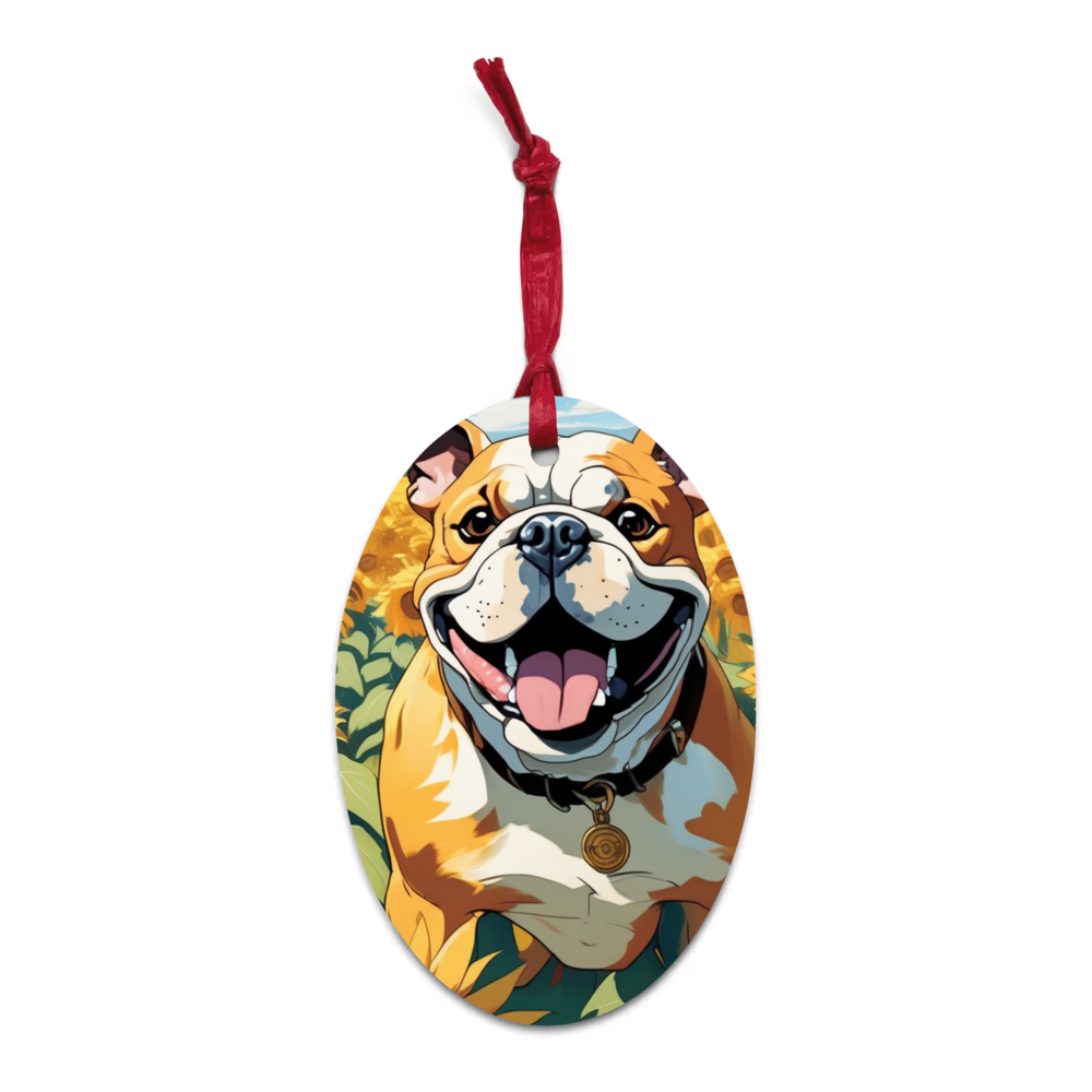 PugMug Custom Bulldog Wooden Ornament