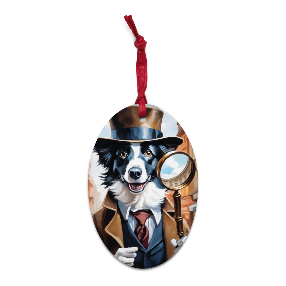 PugMug Custom Border Collie Wooden Ornament