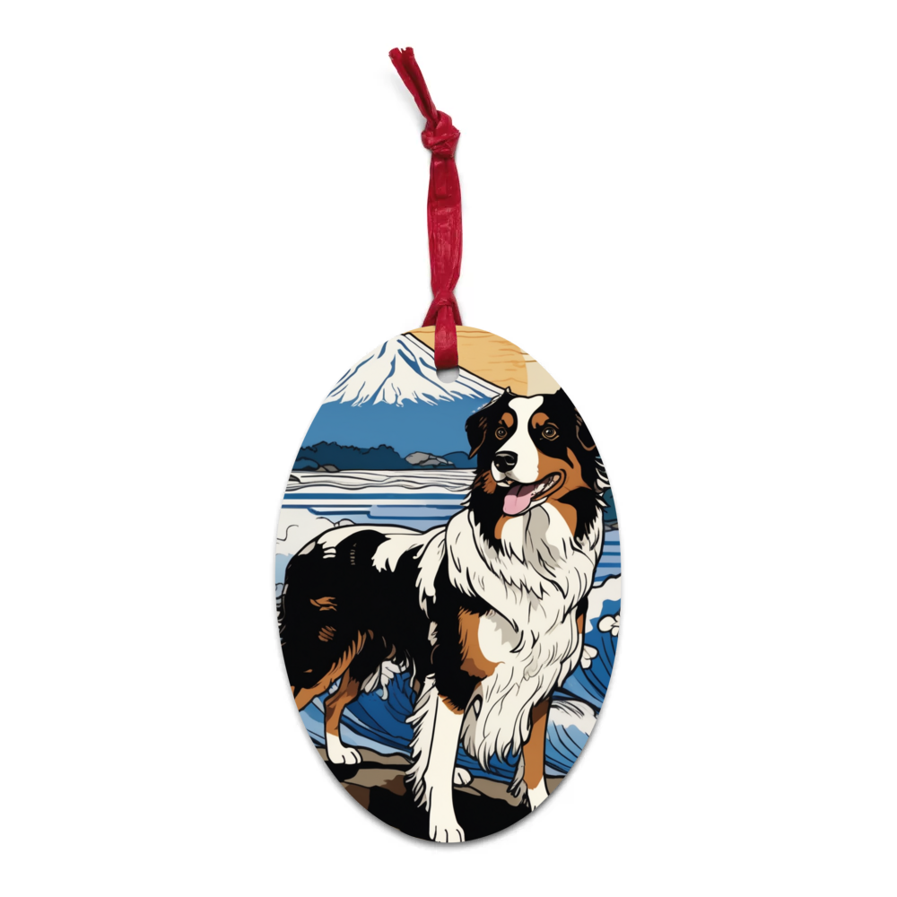 PugMug Custom Miniature American Shepherd Wooden Ornament