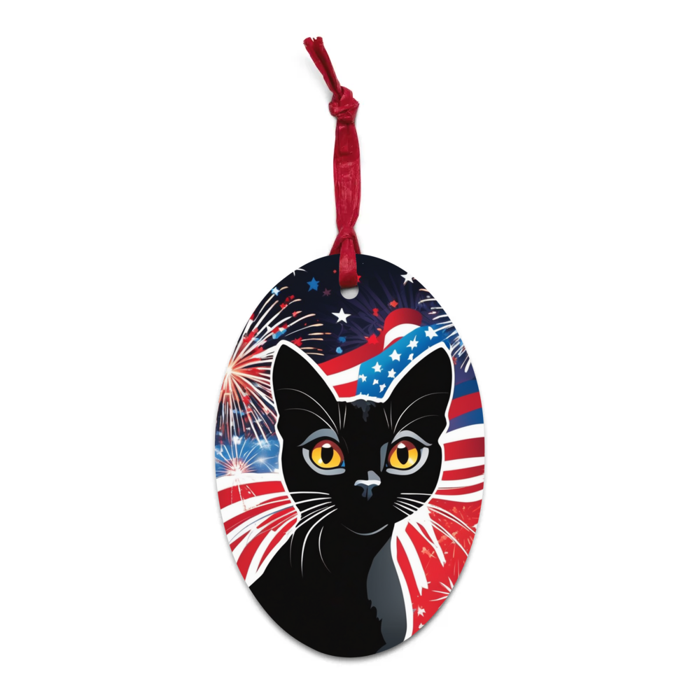 PugMug Custom Black Abyssinian Cat Wooden Ornament