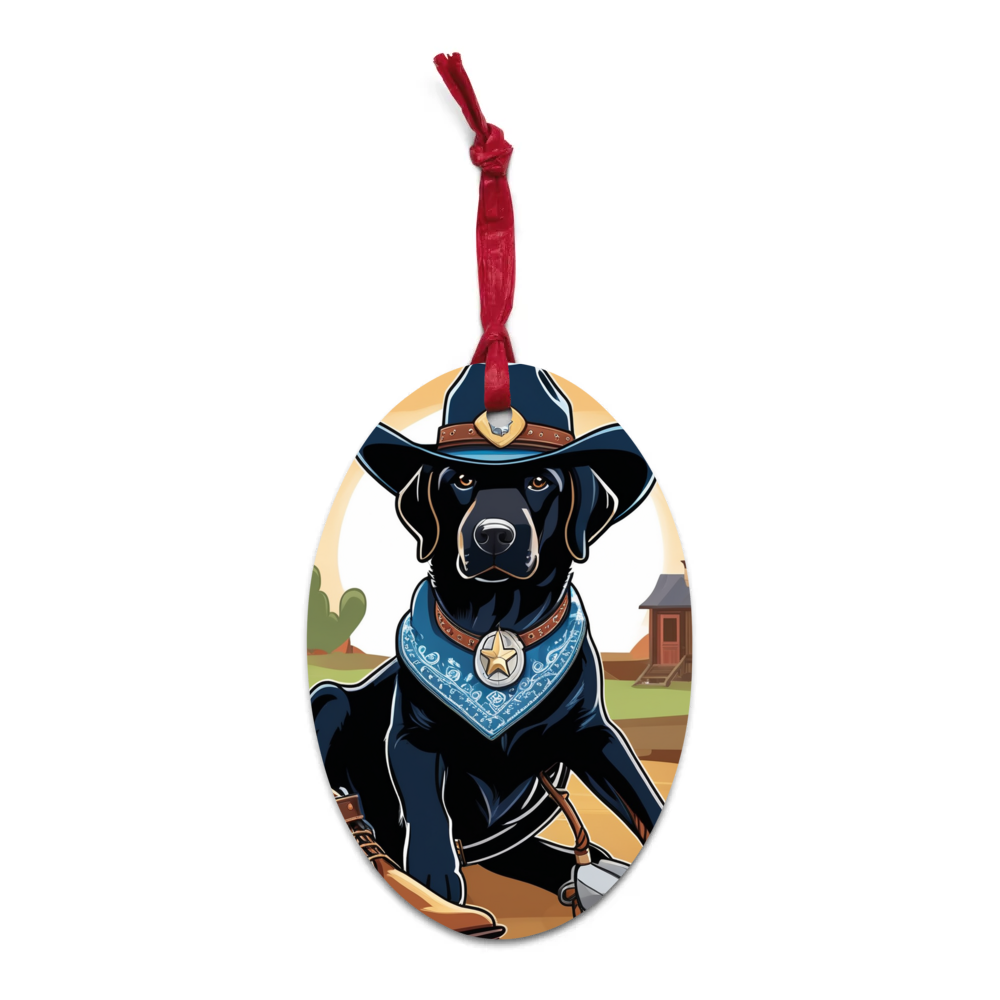 PugMug Custom Black Labrador Retriever Wooden Ornament