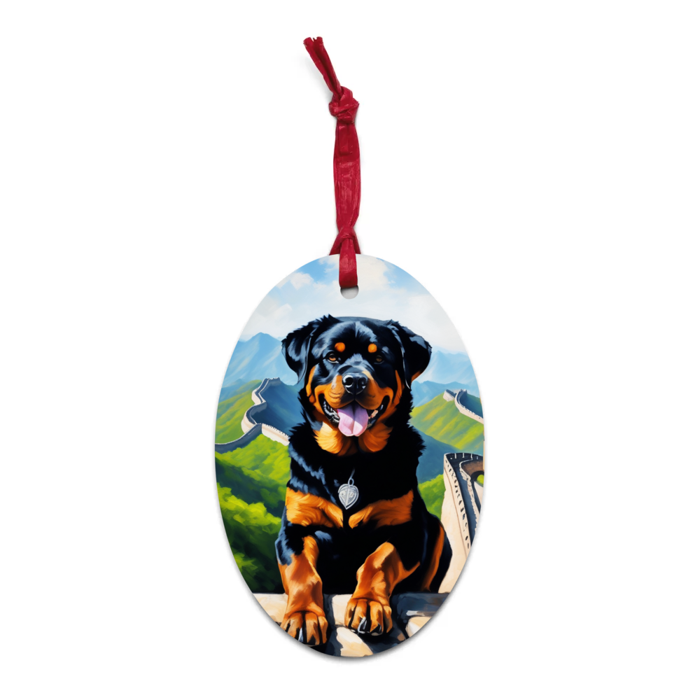 PugMug Custom Rottweiler Wooden Ornament