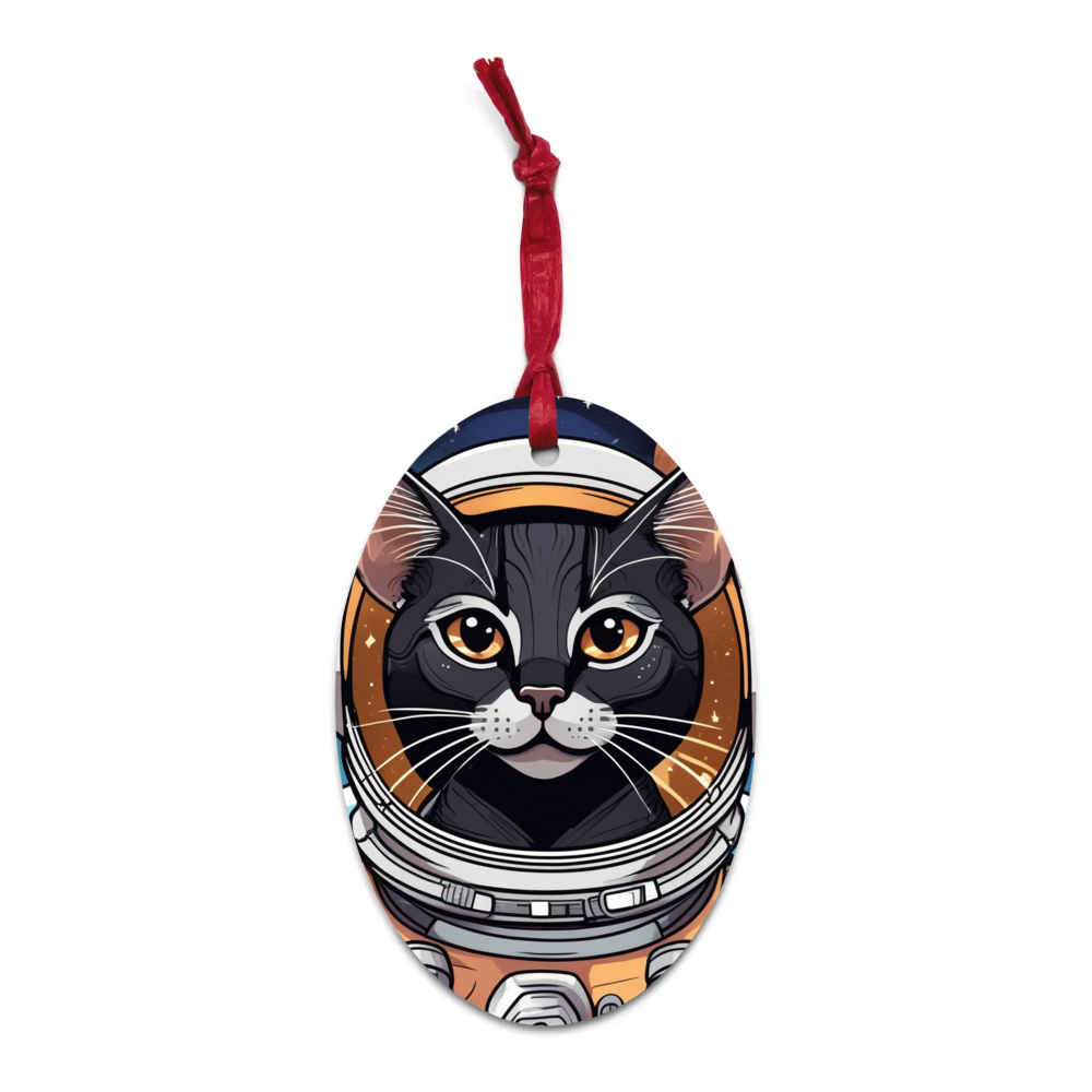 PugMug Custom Black Abyssinian Cat Wooden Ornament
