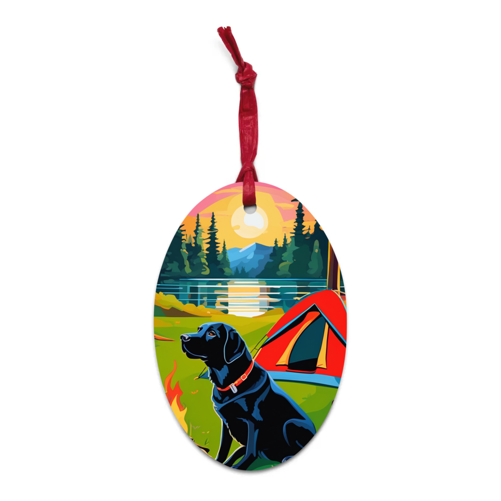 PugMug Custom Black Labrador Retriever Wooden Ornament