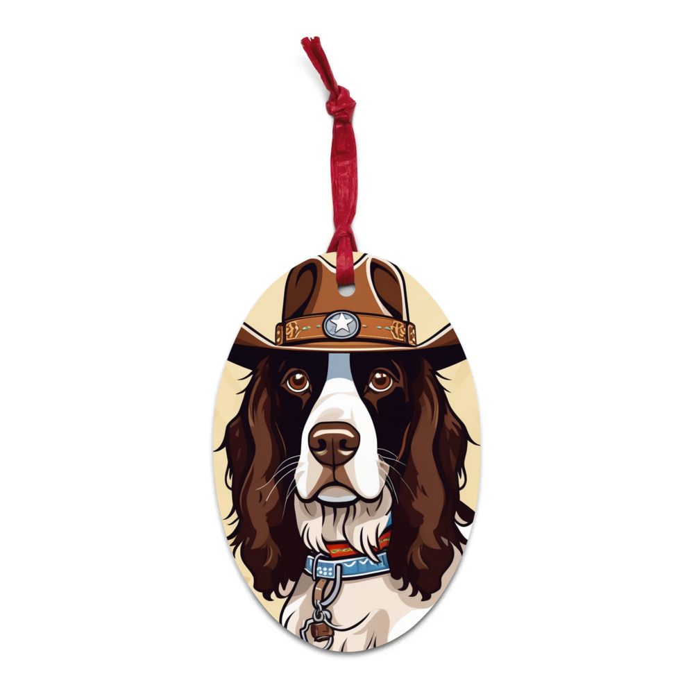 PugMug Custom English Springer Spaniel Wooden Ornament