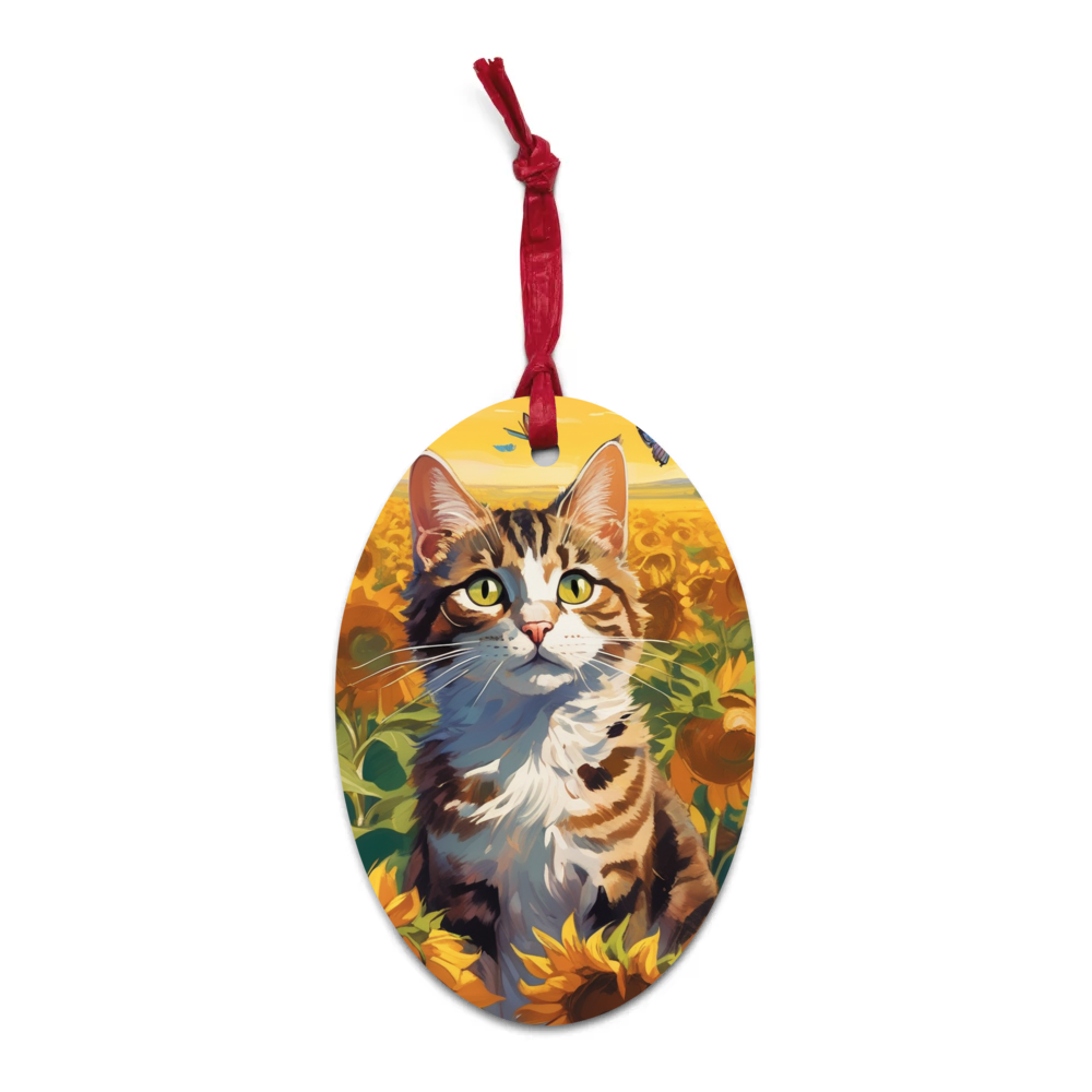 PugMug Custom Tabby Companion Cat Wooden Ornament